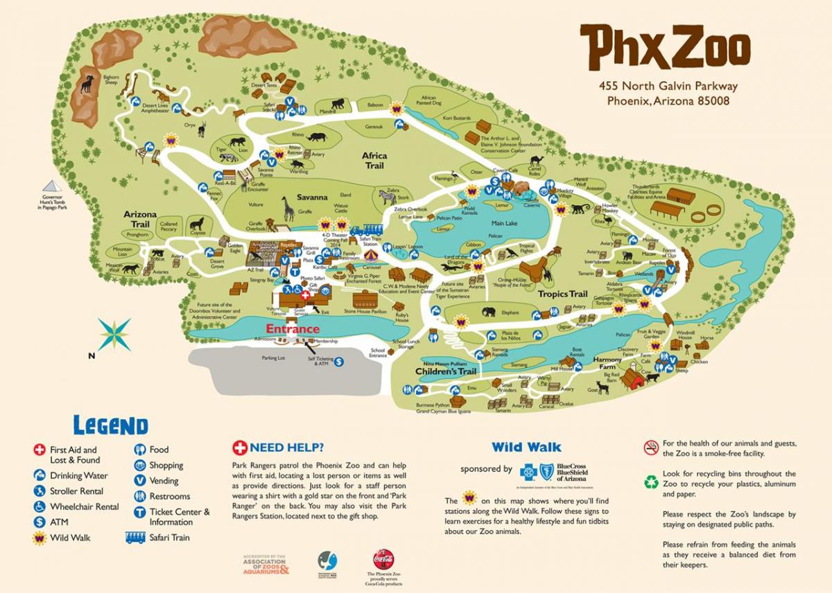 χάρτης της Phoenix Zoo