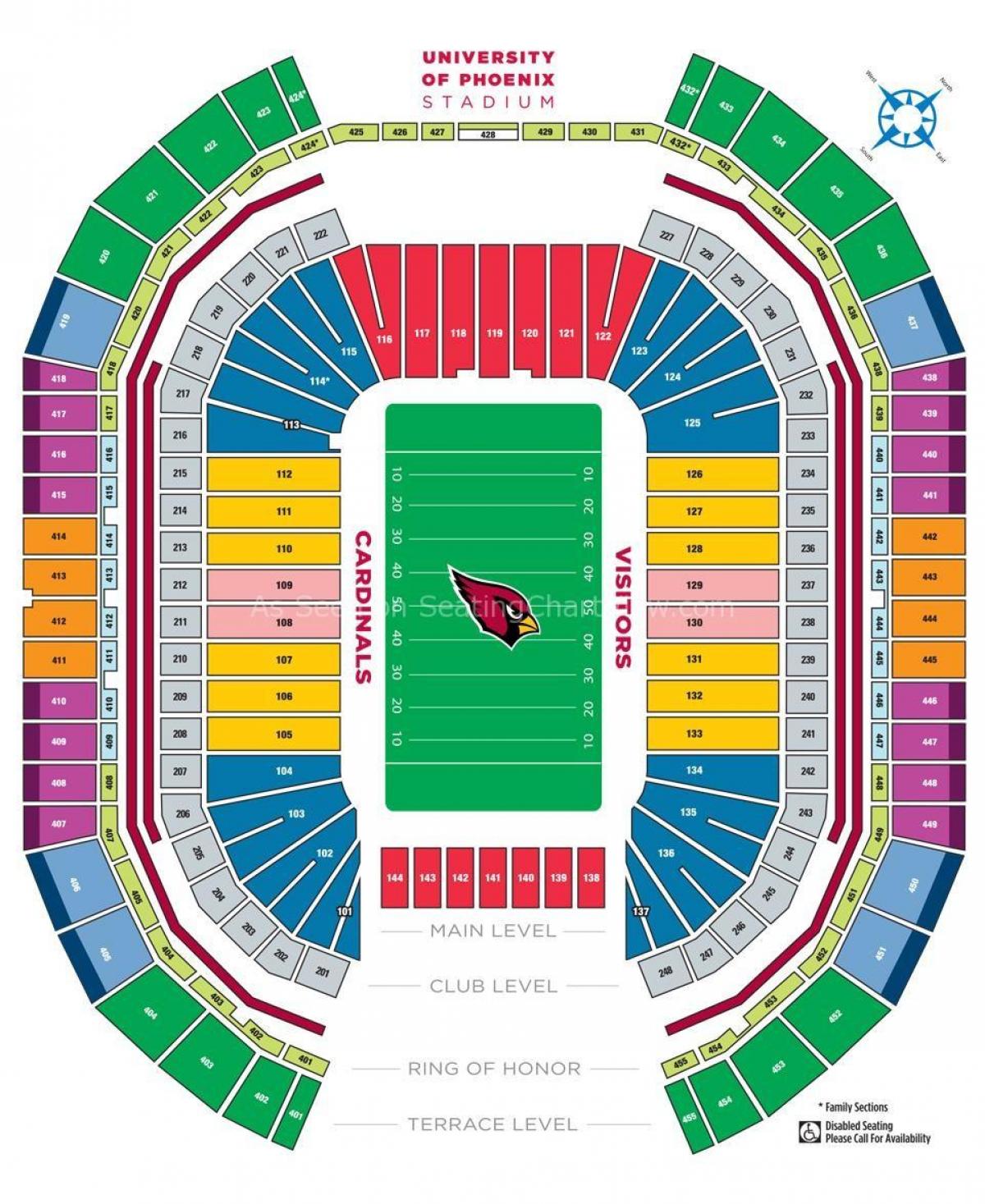 university of Phoenix stadium καθιστικό χάρτης