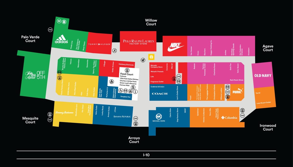 Phoenix premium outlet χάρτης