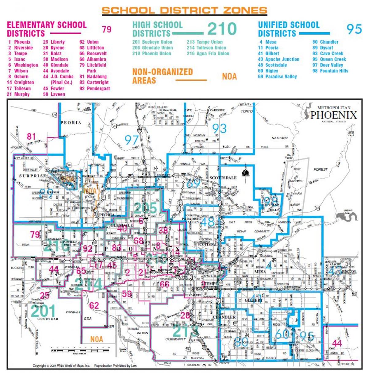 Phoenix union high school district χάρτης