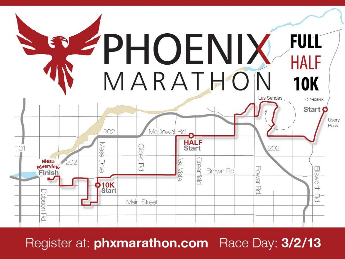 χάρτης της Phoenix maraton