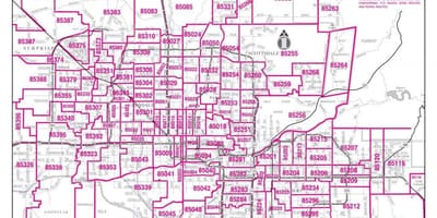 Ταχυδρομικός κώδικας χάρτης Phoenix az