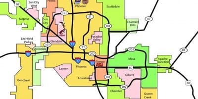 Phoenix metro χάρτης περιοχής