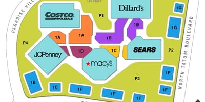 Χάρτης της paradise Valley mall