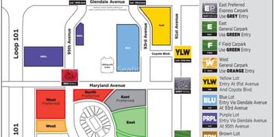Πάρκινγκ χάρτης university of Phoenix stadium