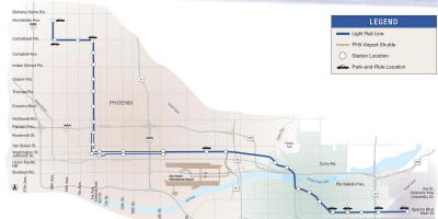 Phoenix light rail χάρτης 2016